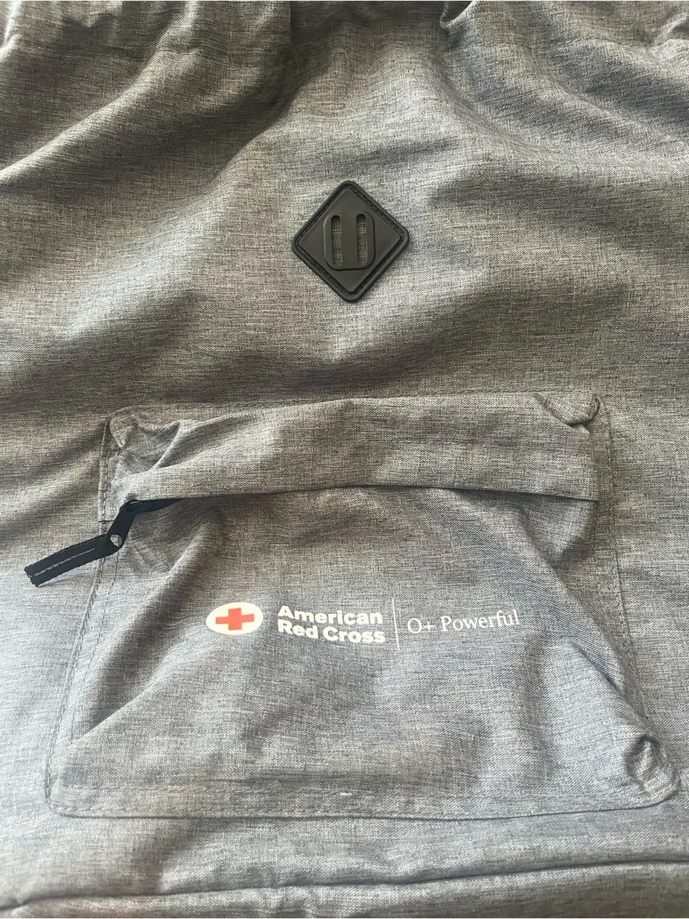 American Red Cross Gray Insulated Drink Cooler Backpack Red Straps NWT O+ Logo